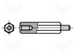 Дистанционна втулка B3X40/BN3318 Дистанционна втулка с резба; стомана; 40mm; цинк; Вътр.резба: M3